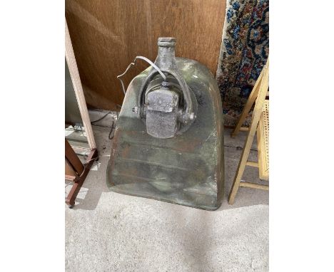 AN INDUSTRIAL LAMP POST TOP 