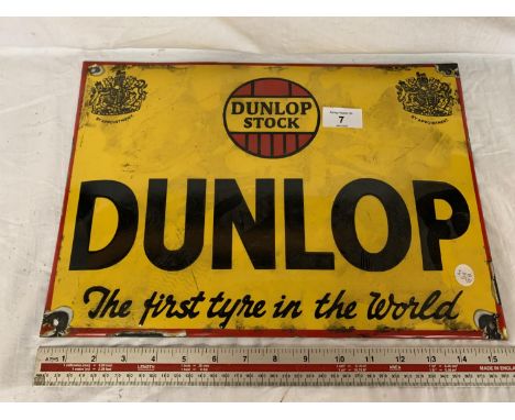 A VINTAGE STYLE ENAMEL DUNLOP SIGN 
