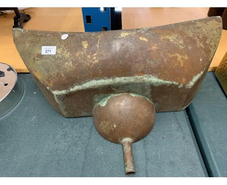 A BRASS AND COPPER CISTERN/HOPPER 