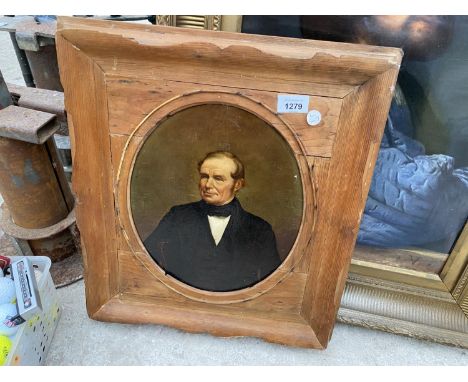 A FRAMED OIL ON CANVAS PORTRAIT OF A GENTLEMAN 