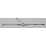 1 Damenarmband, 1 Kette, 1 Anhänger je WG 14ct. mit Brill. bis zu ca. 0,2ct. ca. D bis zu ca. 4mm, m