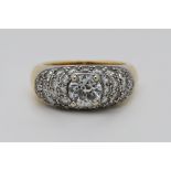 1 Damenring außen undeutl. gest./wohl GG 18ct. (Säure hält) zentral Altschliffbrillant wohl ca. 1ct.