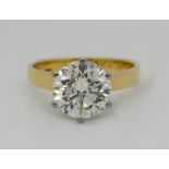 1 Damenring GG/WG 18ct. mit Solitärbrill. im Altschliff, lt. Zertifikat: 3,56ct. (ca. 9,72 - 9,78 x