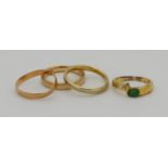 1 Ring NIESSING GG 14ct. mit 1 passendem, etwas breiteren Pendant GG 14ct. wohl NIESSING; 1 Ring GG