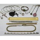 1 Konv. Schmuck Silber (ca. 16 Teile) z.T. mit Halbedelsteinen sowie Schmuck und Armbanduhren Mode/M