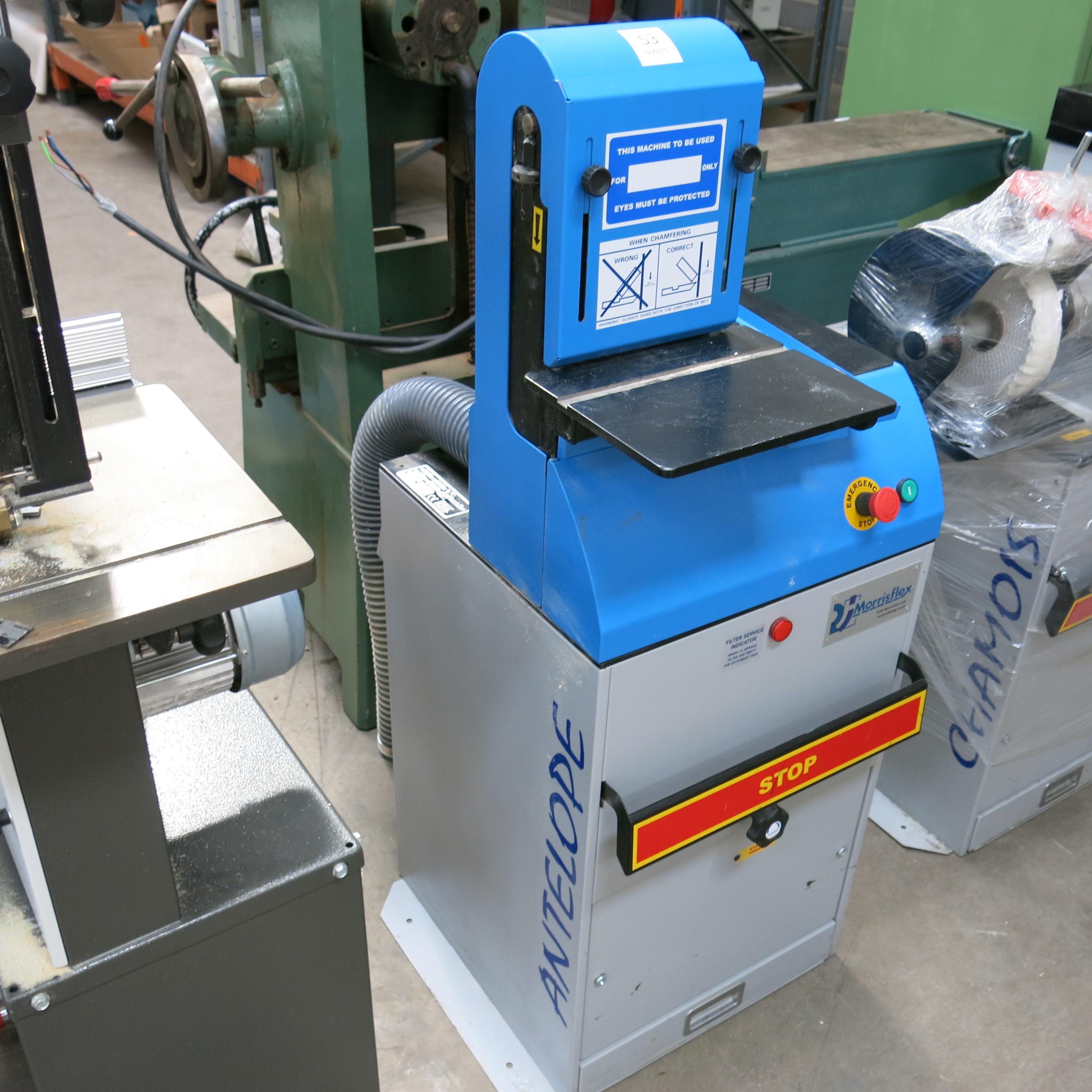 * A Morris Flex Antelope Belt Sander, date of manufacture 11/2010 415V