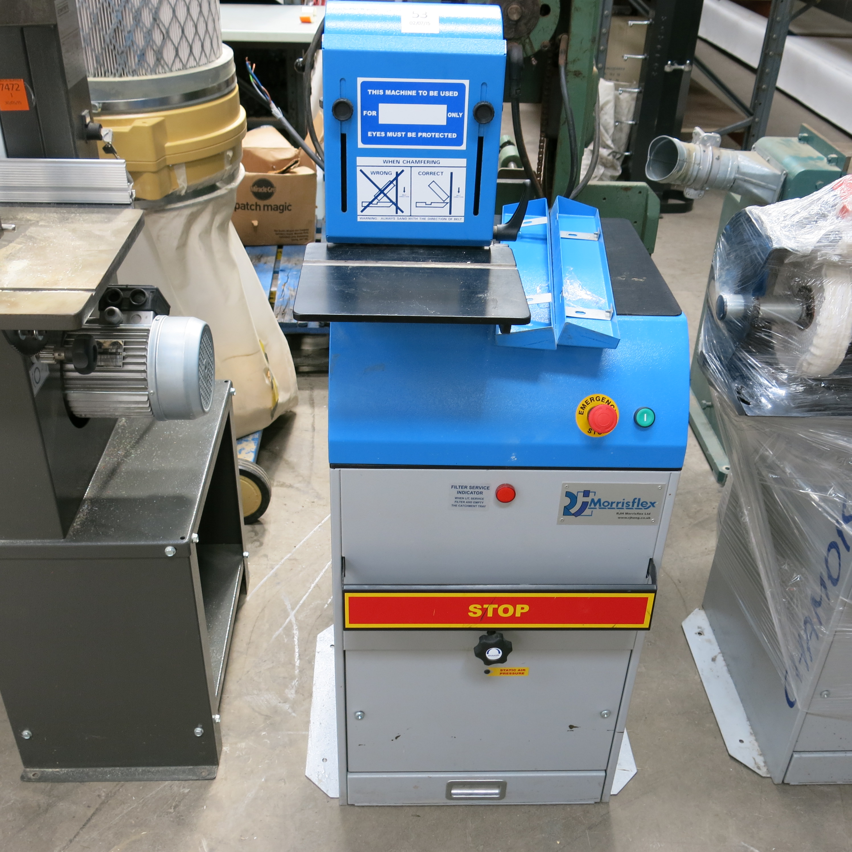 * A Morris Flex Antelope Belt Sander, date of manufacture 11/2010 415V