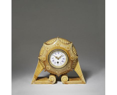 LINTHORPE POTTERY (1879-1890): POSSIBLY BY OR INSPIRED BY DR CHRISTOPHER DRESSERClock, shape number '1952', circa 1882-1899Gl