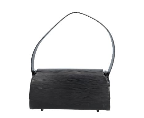LOUIS VUITTON VINTAGE Schultertasche "NOCTURNE". Koll. 1999. Epi Leder Serie in Schwarz mit Details und Riemen aus schwarzem 