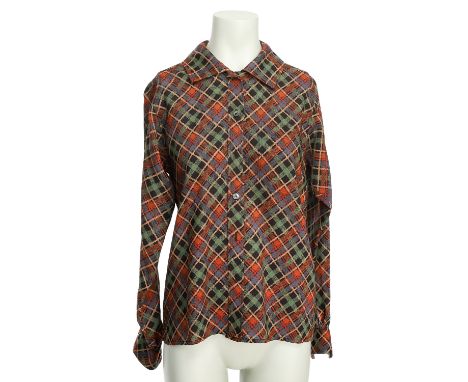 YVES SAINT LAURENT RIVE GAUCHE VINTAGE Kleidungs-Konvolut, Gr. ca. 36/38. Zwei Falten-Röcke und eine Bluse in kariertem Desig