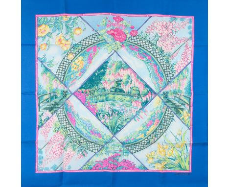 HERMÈS Seidencarré "GIVERNY", by Laurence Bourthoumieux, Projekt erschien erstmals 1989. Akt. NP.: 495,-€. 100% Seide. Monet 