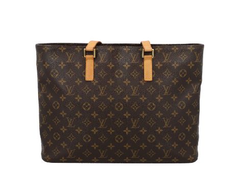 LOUIS VUITTON Schultertasche "LUCO", Koll. 2005. Monogram Canvas Serie, lange Doppelhenkel aus naturbelassenem Rindsleder mit