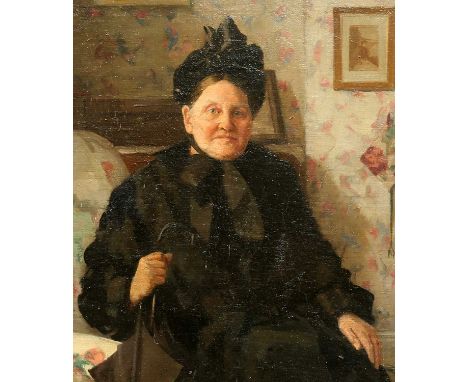 MADELINE GRAHAM BARKER (BORN 1886) PORTRAIT OF A LADY SEATED Signed and dated 1923
Oil on canvas, unframed61cm x 46cm