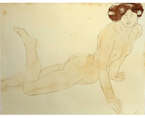 AFTER AUGUSTE RODIN  (1840-1917) FEMME NUE ALLONGEE SUR LE VENTRE Silkscreen print, published by OvH, In a bespoke King &amp;