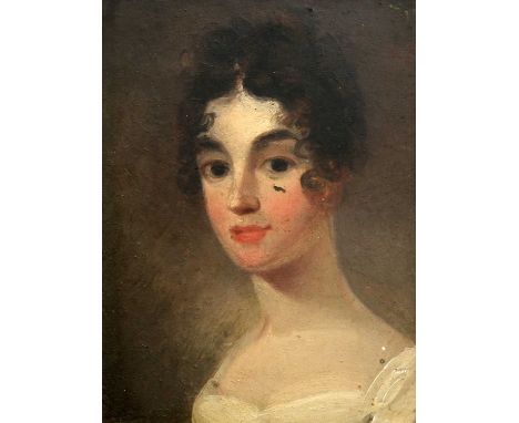 ATTRIBUTED TO JOHANN ENDFELDER (AUSTRIAN 1791-1864) PORTRAIT OF THE ARTISTS DAUGHTER (ACCORDING TO LABEL VERSO) Oil on copper