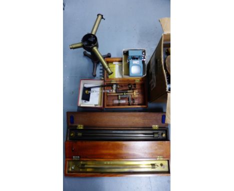 A carton containing a quantity of miscellaneous scientific instruments and equipment (a lot) 