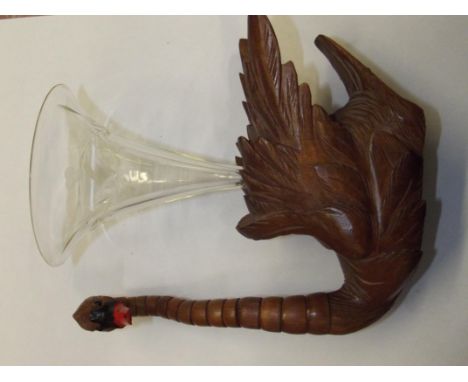 Vintage Swiss epergne in the form of a Swan with articulating neck, labelled Jobin, Brienz, Switzerland, height 16cm