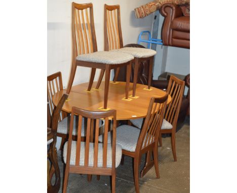 TEAK DINING TABLE WITH 6 CHAIRS     