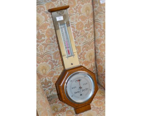 ART DECO STYLE MIRRORED BAROMETER THERMOMETER     