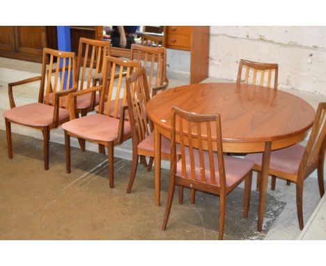 VINTAGE G-PLAN TEAK DINING TABLE WITH 8 CHAIRS     