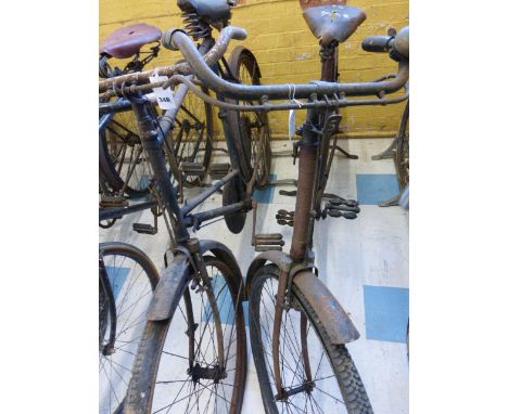 A Braced-Frame Gentleman's Bicycle,  with all fittings, and an ideal restoration project. Together with an Aerial loop frame 