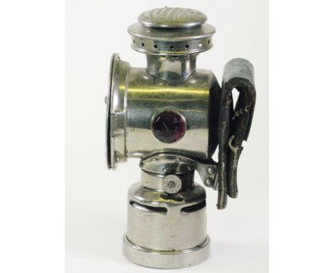 A Rose Manufacturing Co. 'Neverout'. A rare early 20th century Kerosene lamp designed to be fitted to the dashboard of a stea