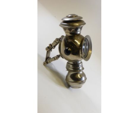 A c1897 Manhattan Brass Co., 'Sunlight Vapor Lamp'.  A nickel-plated lamp, of interesting design, possibly made under licence