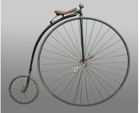 A circa 1876 44-inch Ordinary.  Believed to be by Haynes &amp; Jeffries, this early open-head machine has 24-inch straight ha