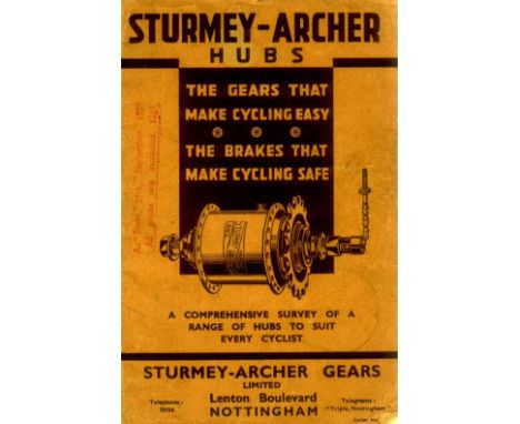 Sturmey Archer.  A portfolio of books relating to the hub gear, to include Tony Hadland's book, a Sturmey Archer Master Catal