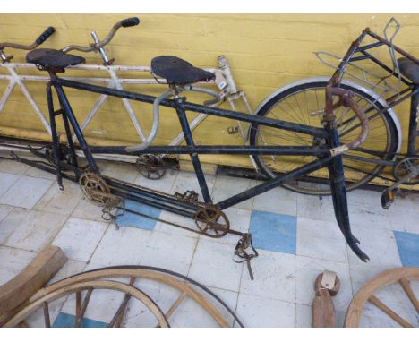 A c1898 Royal Enfield Tandem Bicycle. A restoration project.