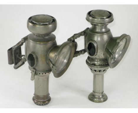 Two English Candle Lamps.  A circa 1904 Lucas 'Candle' lamp, a third pattern, together with a circa 1910 P&amp;H 'Oracle', bo