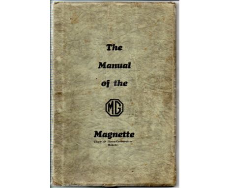 M.G. Magnette.  A 110pp, March 1934 Manual for the KA and KD Types (2 &amp; 3 Carburettors) with good images and detail, meta