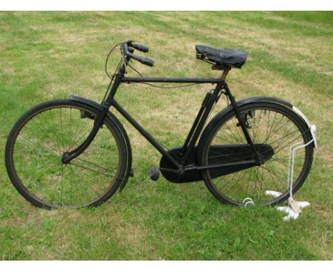 A 1931 Sunbeam 'All Black' Gentleman's Bicycle. The 22-inch frame numbered 161306, it retains its original enamel, chain-case