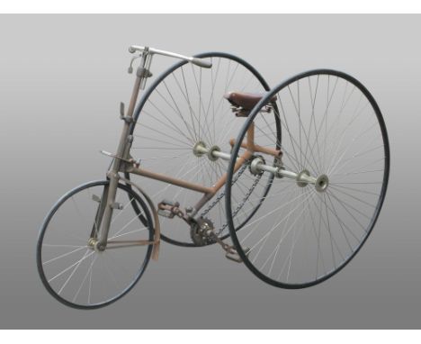 A c1882 Thomas Humber 'Cripper' Tricycle. The Automatic-Steerer model, it has 40-inch driving wheels propelled by a good qual