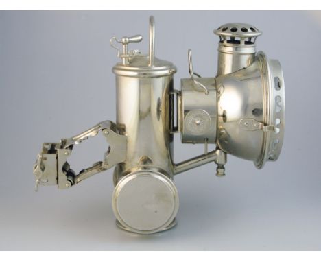 A c1900 Elrich &amp; Graetz of Berlin 'Triumph' Acetylene Gas Lamp. This particularly rare bicycle lamp design was retailed b
