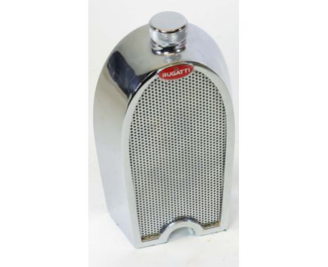 Bugatti Rudd-Speed Decanter. In the shape of a Bugatti radiator, featuring a red enamel Bugatti badge, and removable radiator