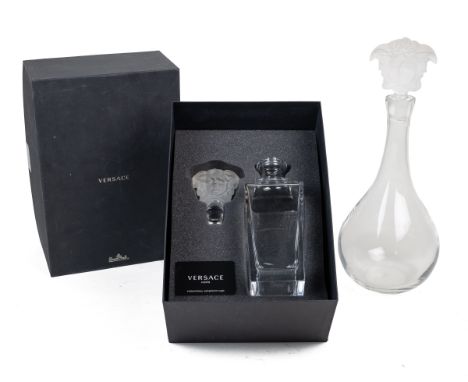 A Rosenthal for Versace 'Medusa Lumiere Jug' wine decanter and a 'Treasury Jug' whisky decanter The 'Treasury Jug' decanter c