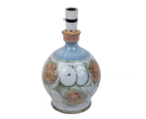 An Aldermaston pottery table lamp by Alan Caiger-Smith MBE Signed to the underside.31cm highQty: 1In good condition. 