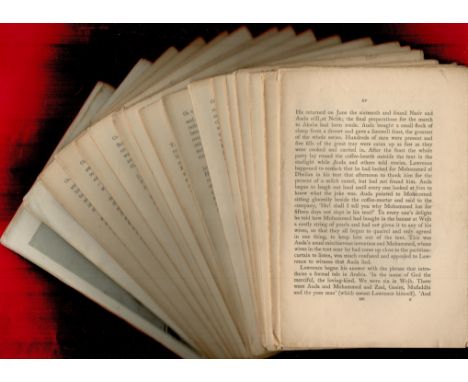 Robert Graves Lawrence And The Arabs. Page proofs 191 to 446 with many full-page photographic illustrations. This is an early