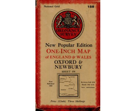 National Grid Ordnance Survey Map No. 158. New popular edition. One inch map of England and Wales, Oxford and Newbury. Revisi