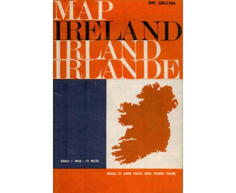 Map Ireland, Provinces and Counties. Scale 1 inch to = 12 miles. Issued by Bord Failte Irish Tourist Board. Printed by Hely T