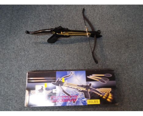 CF-101 self cocking crossbow pistol with 80 LBS draw weight in original box with 24 bolts, appears to have had only light use