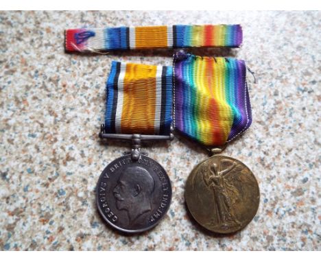 World War One (WW1) campaign medals, British War medal, Victory medal inscribed to the rim SS 7015 R E Lindars A.B. R.N. with