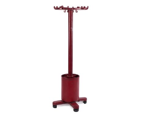 Ettore Sottsass (1917-2007)Space Age plastic and metal coat rack with umbrella stand, design Ettore Sottsass, manufactured by