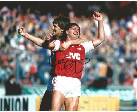 Football Charlie Nicholas signed 10x8 colour photo pictured celebrating while playing for Arsenal. Good Condition. All autogr