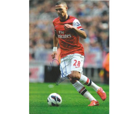 Kieran Gibbs signed 12x8 colour photo pictured in action for Arsenal. Good Condition. All autographs come with a Certificate 