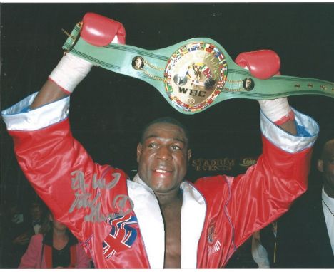 Boxing Frank Bruno signed 10x8 colour photo. Franklin Roy Bruno, MBE (born 16 November 1961) is a British former professional