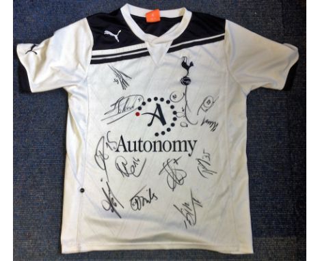 Football Tottenham Hotspur 2013/14 multi signed shirt 12 signatures includes Roberto Soldado, Kyle Walker, Jan Vertonghen, Aa