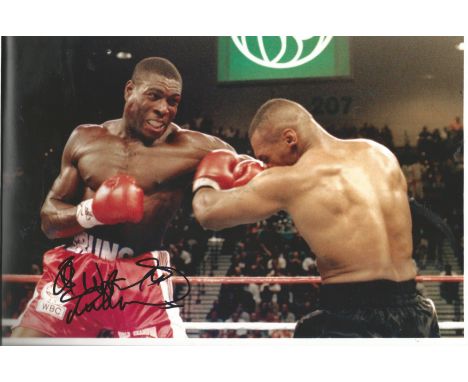 Boxing Frank Bruno signed 12x8 colour photo. Franklin Roy Bruno, MBE (born 16 November 1961) is a British former professional
