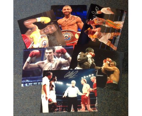 Boxing collection 6 fantastic, signed colour photos from some well-known names of the British ring includes Kell Brook, Micha